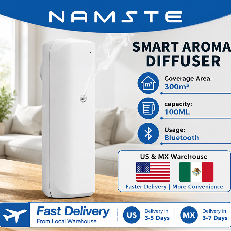 Home Fragrance Logo - NAMSTE Aromatischer Öldiffusor Bluetooth Duftdiffusor Steckdosen-Aromaöldiffusor